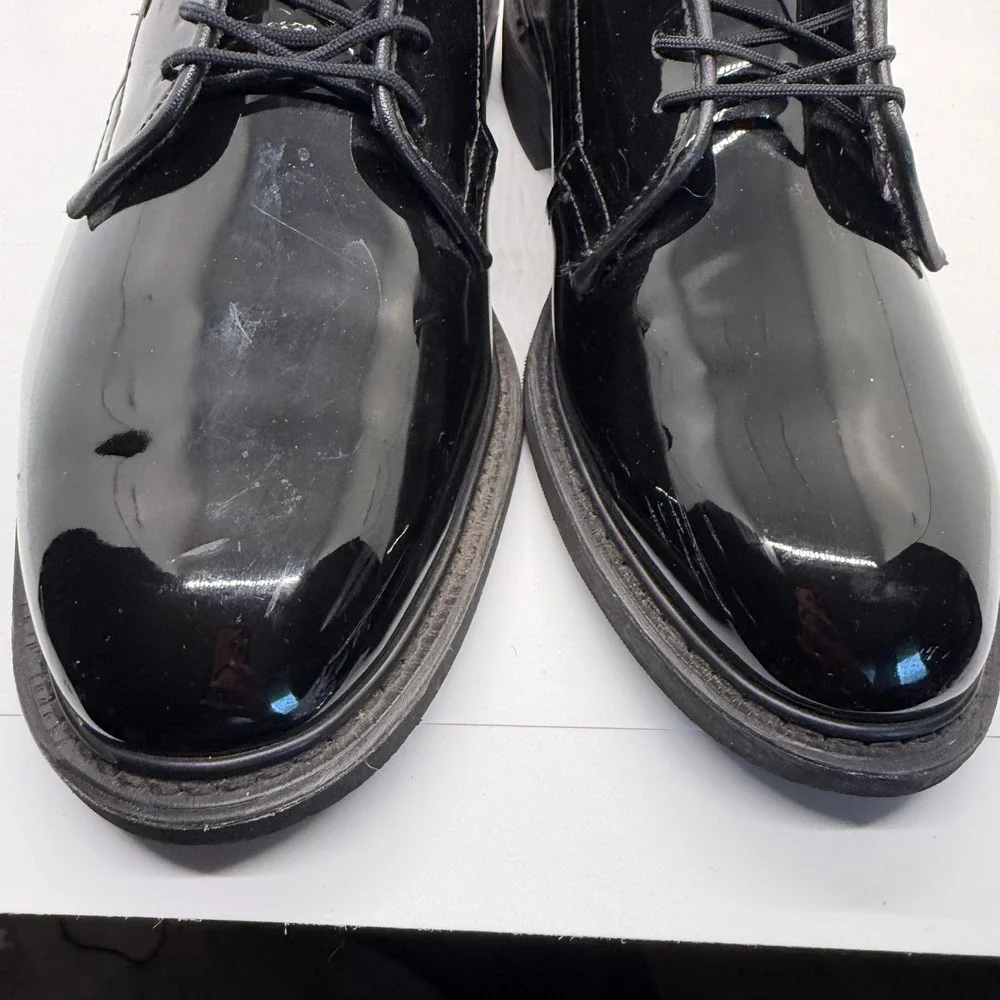 Altama Men Black Patent Leather Military Dress Shoes Oxford 8 D 8430-01-434-6114